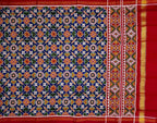 Blue Patan Patola Handloom Pure Silk Double Ikat Dupatta - Luxurion World