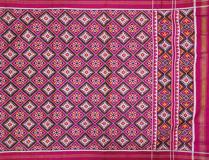 Pink Patan Patola Handloom Pure Silk Double Ikat Dupatta