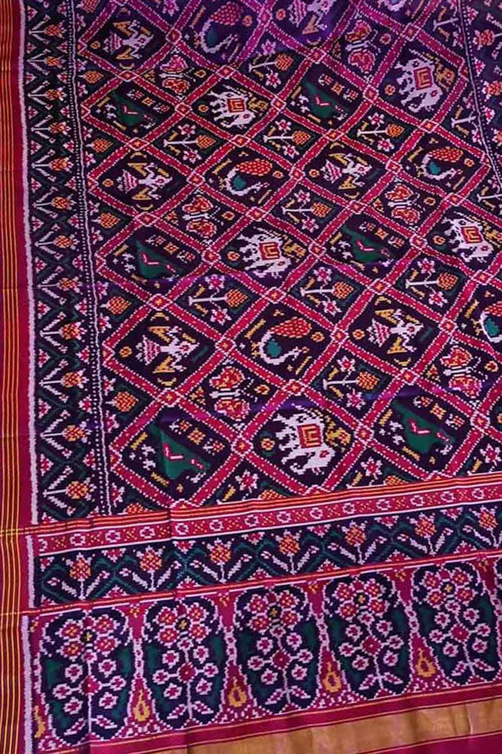 Vibrant Handloom Patola Silk Dupatta in Multicolor - Luxurion World