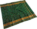 Green Handloom Single Ikat Rajkot Patola Dupatta - Luxurion World