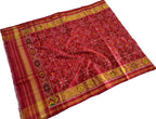 Red Handloom Single Ikat Rajkot Patola Dupatta - Luxurion World