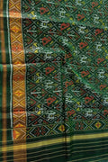 Handloom Single Ikat Rajkot Patola Dupatta in Green - Luxurion World