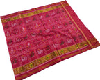 Handloom Single Ikat Rajkot Patola Dupatta in Pink - Luxurion World