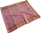 Handloom Single Ikat Rajkot Patola Dupatta in Pink - Luxurion World