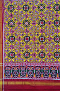Yellow Semi Patan Patola Silk Dupatta Handloom - Luxurion World