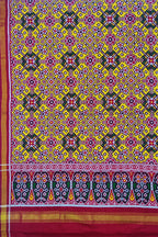 Yellow Semi Patan Patola Silk Dupatta Handloom - Luxurion World