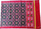 Black Semi Patan Patola Handloom Silk Dupatta - Luxurion World