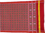 Red Semi Patan Patola Handloom Silk Dupatta - Luxurion World