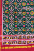 Green Semi Patan Patola Silk Dupatta - Luxurion World