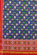 Blue Semi Patan Patola Silk Dupatta - Luxurion World
