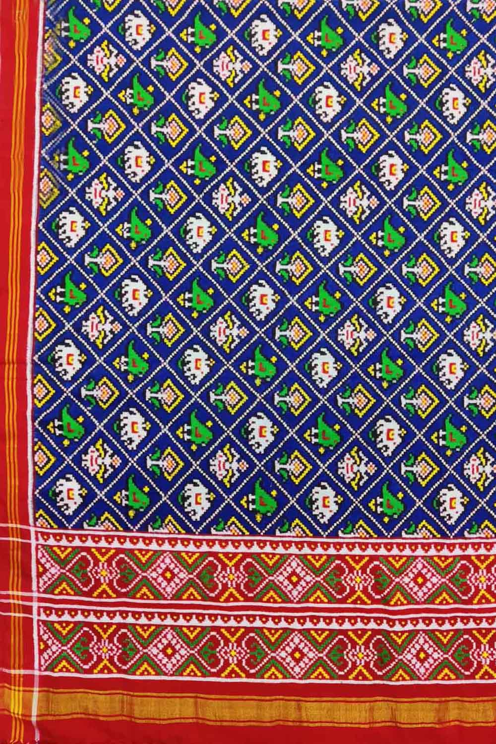 Blue Semi Patan Patola Silk Dupatta - Luxurion World