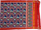 Blue Semi Patan Patola Silk Dupatta - Handloom Pure - Luxurion World