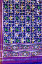 Blue Semi Patan Patola Silk Dupatta - Luxurion World