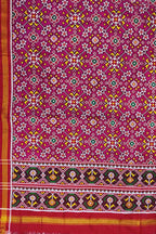 Handloom Silk Dupatta with Pink Semi Patan Patola Design - Luxurion World