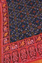 Blue Semi Patan Patola Handloom Silk Dupatta - Luxurion World