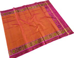 Orange Patola Handloom Single Ikat Silk Dupatta - Luxurion World