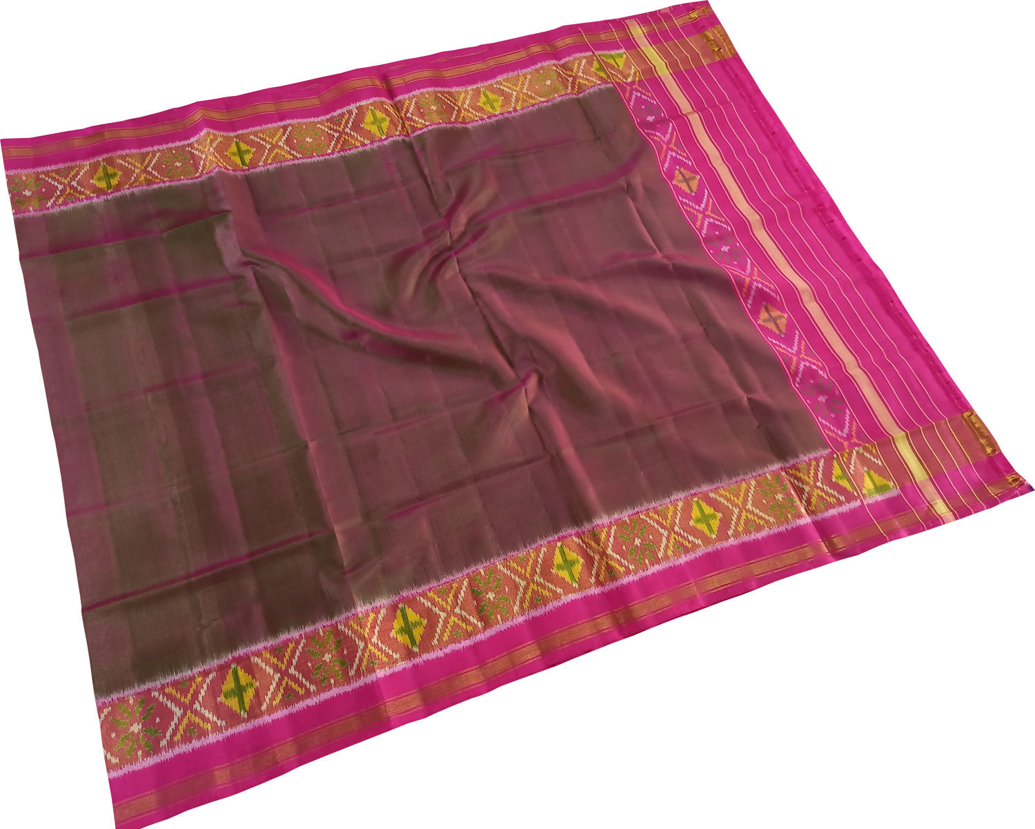 Maroon Patola Handloom Silk Ikat Dupatta - Luxurion World