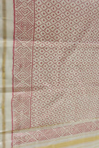 Off White Patola Handloom Silk Ikat Dupatta - Luxurion World
