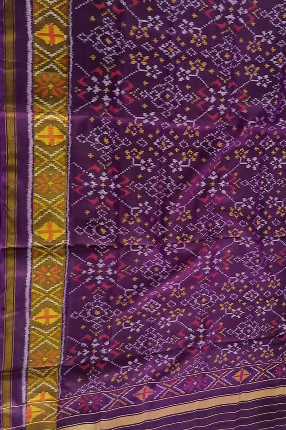 Stunning Purple Patola Handloom Ikat Silk Dupatta - Luxurion World