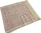 Off White Patola Handloom Single Ikat Pure Silk Dupatta - Luxurion World