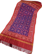 Purple Semi Patan Patola Handloom Single Ikat Dupatta - Luxurion World