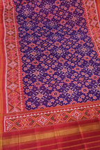 Purple Semi Patan Patola Handloom Single Ikat Dupatta - Luxurion World