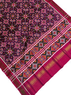 Exquisite Purple Handloom Double Ikat Pure Silk Dupatta - Luxurion World