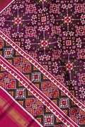 Exquisite Purple Handloom Double Ikat Pure Silk Dupatta - Luxurion World