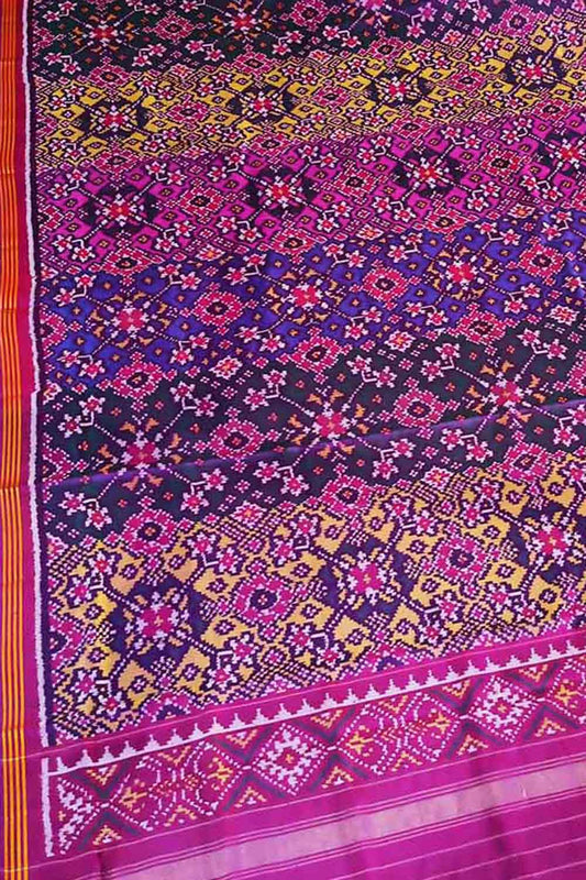 Multicolor Handloom Semi Patan Patola Pure Silk Dupatta - Luxurion World