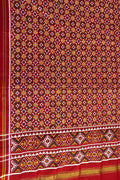 Red Patan Patola Handloom Pure Silk Dupatta - Luxurion World- Crafted Heirlooms
