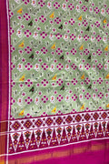 Green Patan Patola Handloom Pure Silk Dupatta - Luxurion World- Crafted Heirlooms