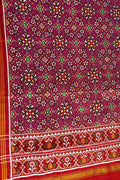Pink Patan Patola Handloom Pure Silk Dupatta - Pure Elegance - Luxurion World- Crafted Heirlooms