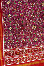 Pink Patan Patola Handloom Pure Silk Dupatta - Pure Elegance - Luxurion World- Crafted Heirlooms