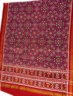 Pink Patan Patola Handloom Pure Silk Dupatta - Pure Elegance - Luxurion World- Crafted Heirlooms