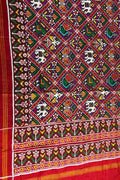 Multicolor Patan Patola Handloom Pure Silk Dupatta - Luxurion World- Crafted Heirlooms
