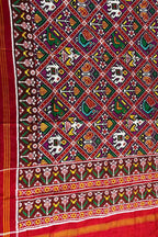 Multicolor Patan Patola Handloom Pure Silk Dupatta - Luxurion World- Crafted Heirlooms
