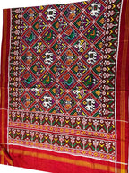 Multicolor Patan Patola Handloom Pure Silk Dupatta - Luxurion World- Crafted Heirlooms