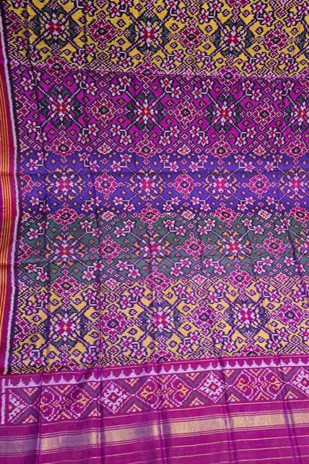 Multicolor Patola Handloom Semi Patan Patola Pure Silk Dupatta - Luxurion World