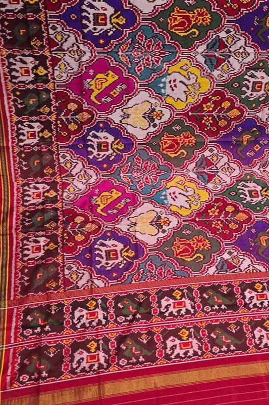 Stunning Multicolor Patola Handloom Semi Patan Patola Pure Silk Dupatta - Luxurion World