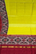 Yellow Handloom Semi Patan Patola Pure Silk Dupatta - Luxurion World