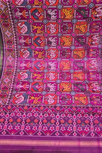 Multicolor Handloom Semi Patan Patola Pure Silk Dupatta - Luxurion World- Crafted Heirlooms