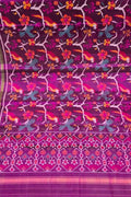 Exquisite Purple Handloom Semi Patan Patola Pure Silk Dupatta - Luxurion World- Crafted Heirlooms