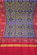Multicolor Semi Patan Patola Handloom Single Ikat Dupatta - Luxurion World- Crafted Heirlooms