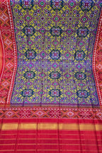 Multicolor Semi Patan Patola Handloom Single Ikat Dupatta - Luxurion World- Crafted Heirlooms