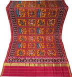 Multicolor Semi Patan Patola Handloom Single Ikat Dupatta - Luxurion World- Crafted Heirlooms