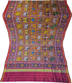 Multicolor Semi Patan Patola Handloom Single Ikat Dupatta - Luxurion World- Crafted Heirlooms