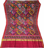 Multicolor Semi Patan Patola Handloom Single Ikat Dupatta - Luxurion World- Crafted Heirlooms
