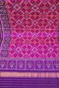 Multicolor Semi Patan Patola Handloom Single Ikat Dupatta - Luxurion World- Crafted Heirlooms