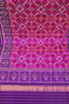 Multicolor Semi Patan Patola Handloom Single Ikat Dupatta - Luxurion World- Crafted Heirlooms