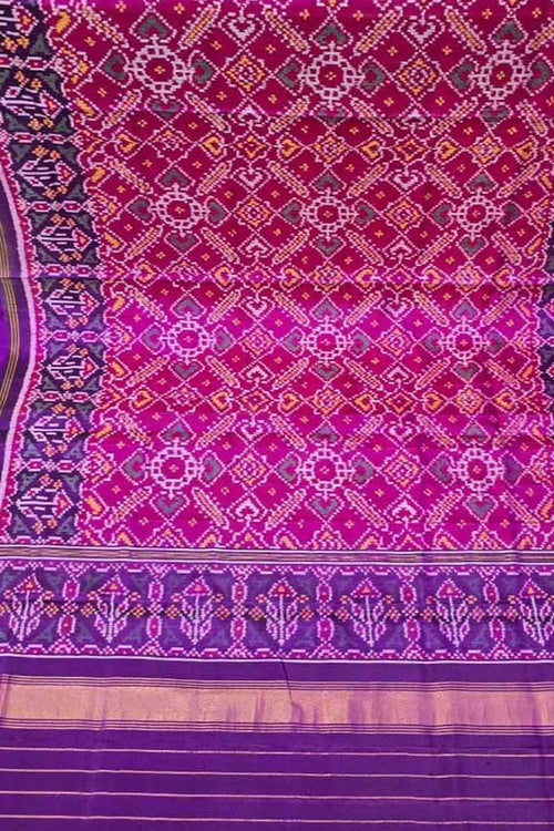 Multicolor Semi Patan Patola Handloom Single Ikat Dupatta - Luxurion World- Crafted Heirlooms